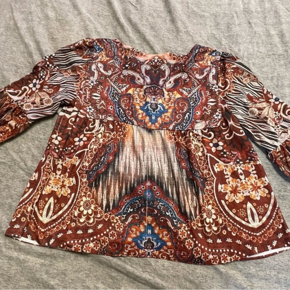 Colorful flowy boho top